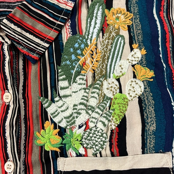 Andree by Unit Beautiful Cactus Embroidered Blouse Women’s Medium Multicolored - Picture 2 of 10